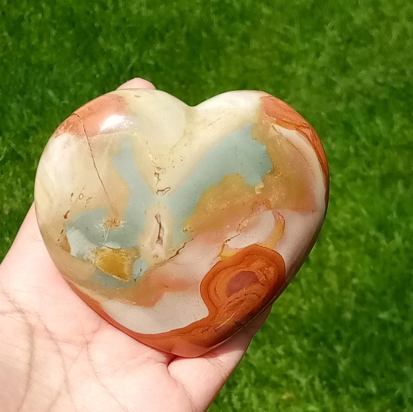 ✨ 3x HP ✨ Polychrome Jasper ✨ Heart ✨ - Picture 15 of 17